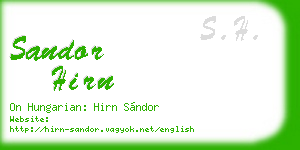 sandor hirn business card