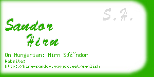 sandor hirn business card